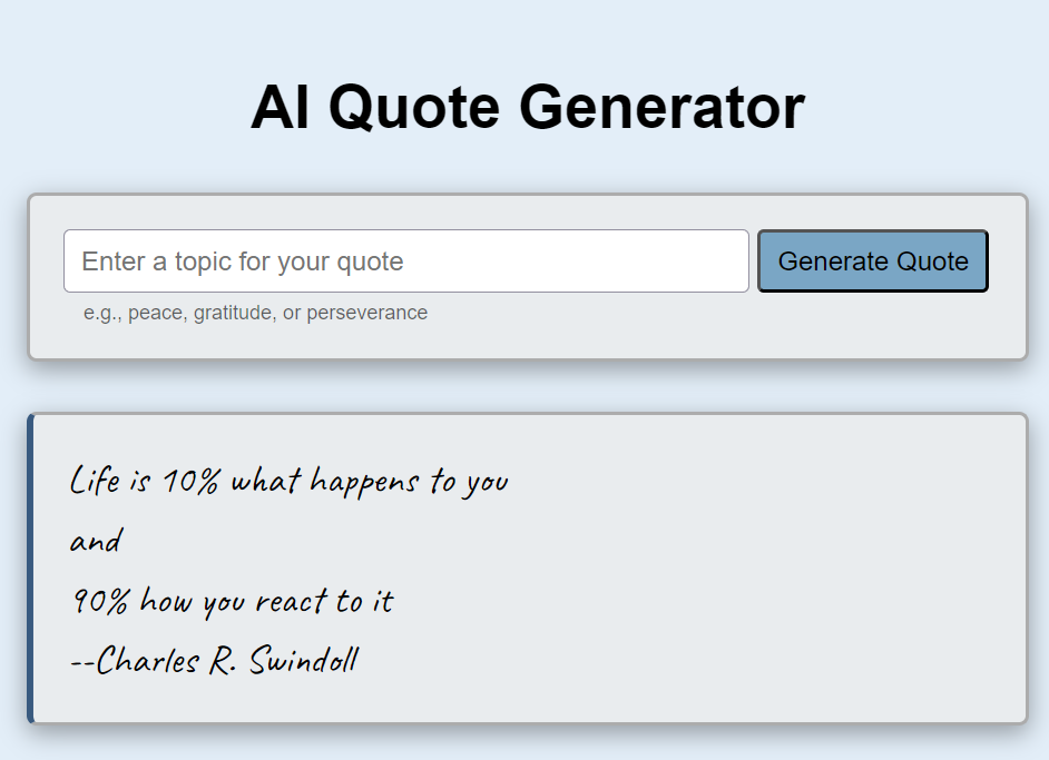 AI quote generator app