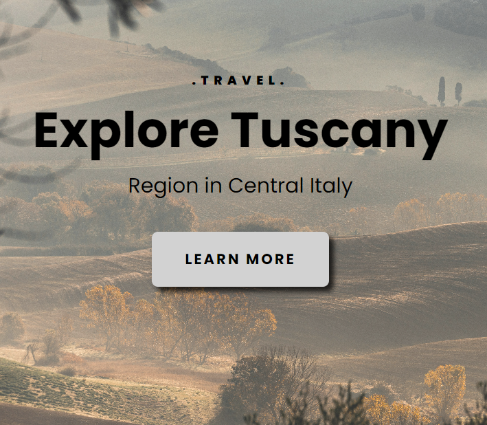 tuscany travel landing page