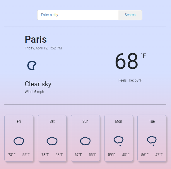 react weather app