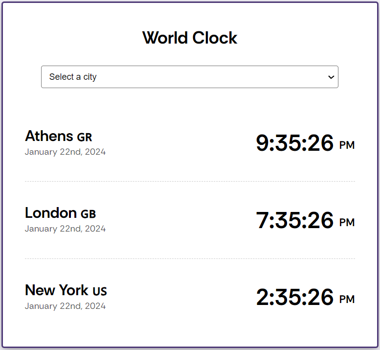 world clock app